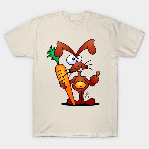 Rabbit with a carrot T-Shirt by Cardvibes